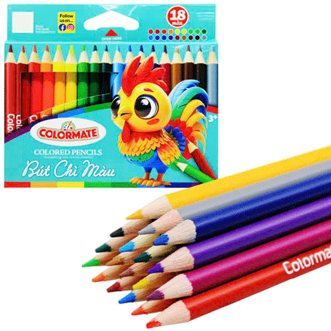 Hộp 18 Bút Chì Màu Ngắn - Colormate 114575
