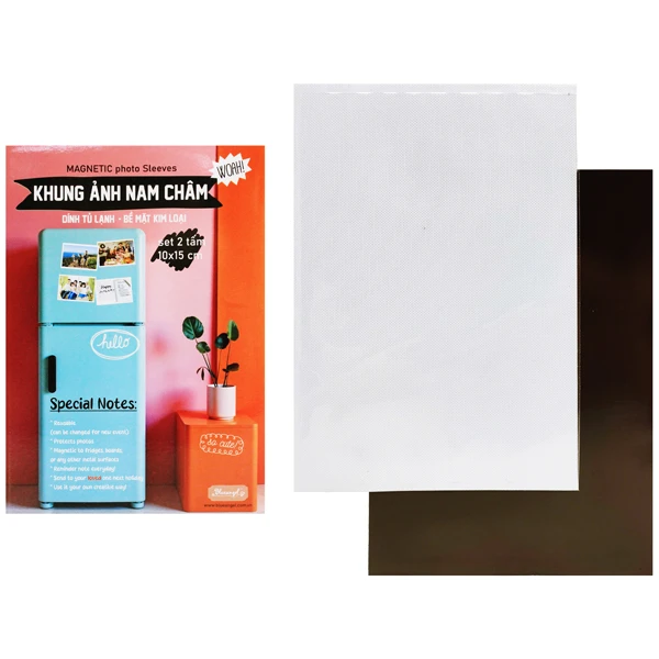 Bộ 2 Khung Ảnh Nam Châm Có Decal Keo Dán - Kích Thước 10 x 15 cm - Blueangel